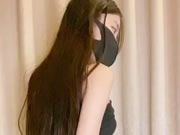 Asian Skinny Masks Girl Dildo Masturbation
